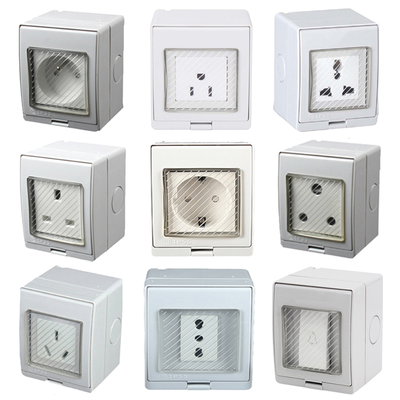 Outdoor Kitchen Power Outlet - ปลั๊กไฟติดผนังกันน้ำสำหรับใช้งานกลางแจ้ง ยูนิเวอร์แซล AU UK US EU
