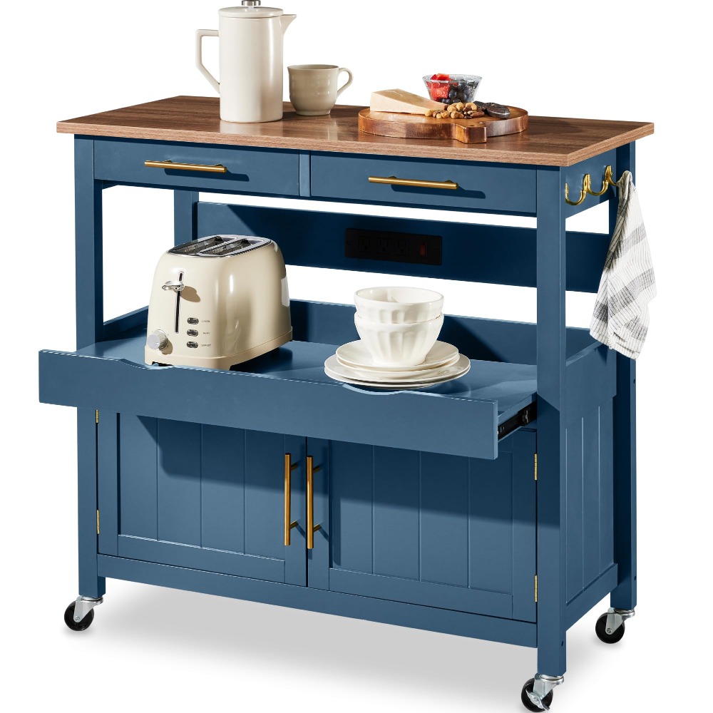 Outdoor Kitchen Power Outlet - รถเข็นครัวขนาดใหญ่ 36 นิ้ว พร้อมตู้ 2 บาน,