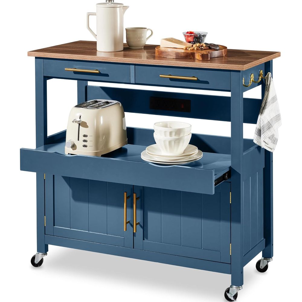 Outdoor Kitchen Power Outlet - รถเข็นครัวแบบมีล้อขนาดใหญ่ 36 นิ้ว, ตู้ 2 ประตู,