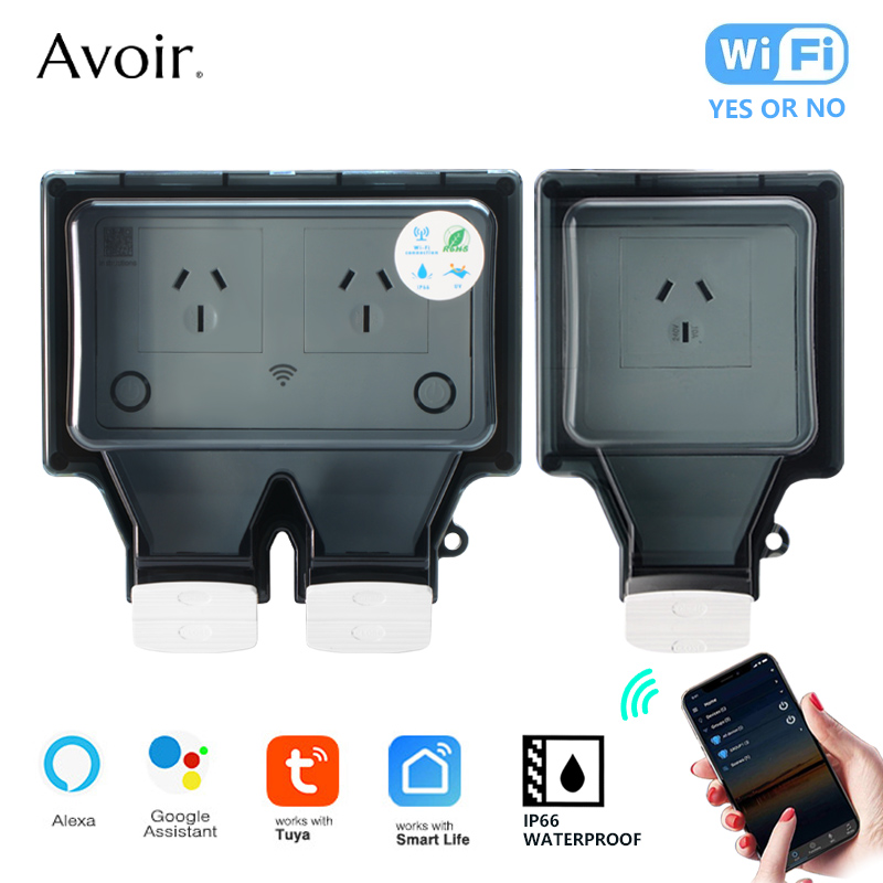 Outdoor Kitchen Power Outlet - Avoir Tuya เต้ารับไฟ WiFi สำหรับใช้ภายนอกอาคาร, ปลั๊กออสเตรเลียกันน้ำ