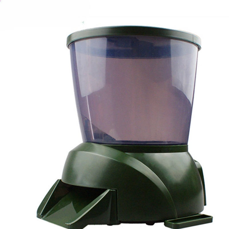 Outdoor Power With Timer - เครื่องให้อาหารปลาอัตโนมัติ ความจุขนาดใหญ่ ใช้พลังงานจากแบตเตอรี่ พร้อมจอ LCD ตั้งเวลาได้