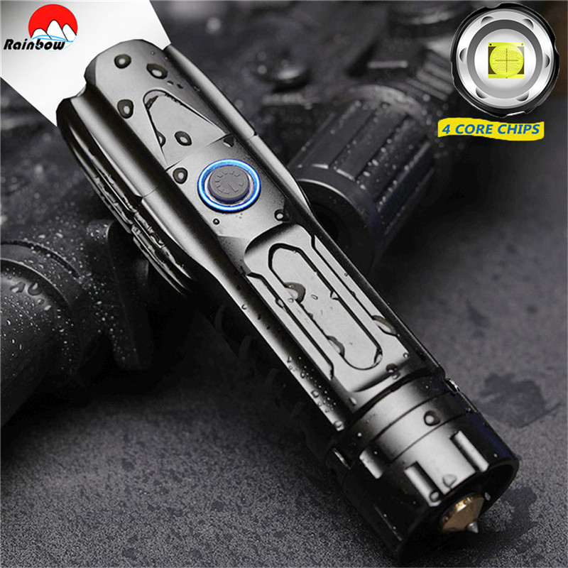 Outdoor Power Meter Bike - Super Bright XHP90.2 ยุทธวิธีไฟฉายกันน้ํา LED ไฟฉาย