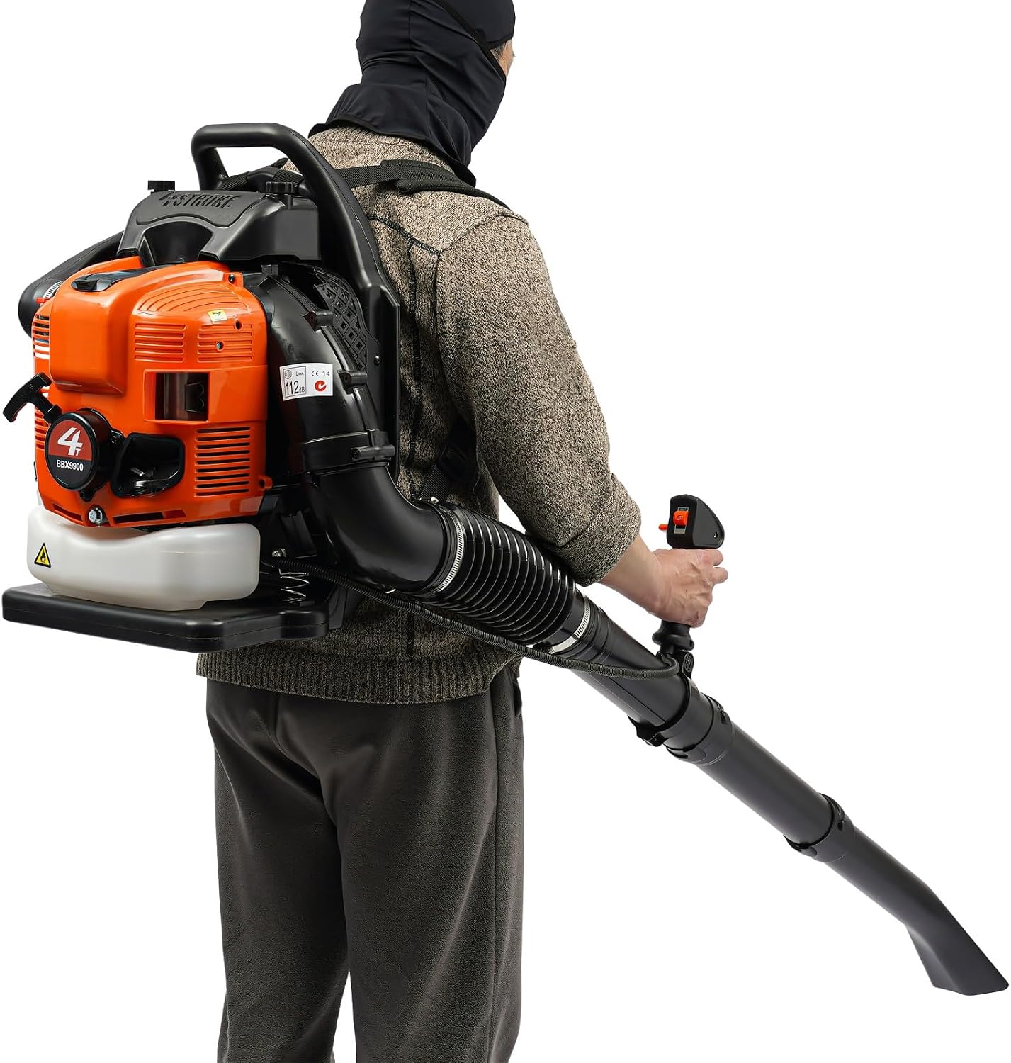 Snow Blower Single - เครื่องเป่าลมแบบสะพายหลังใช้แก๊ส, เครื่องเป่าหิมะแบบมือถือ 4 จังหวะ 75.6CC, กำลังลม