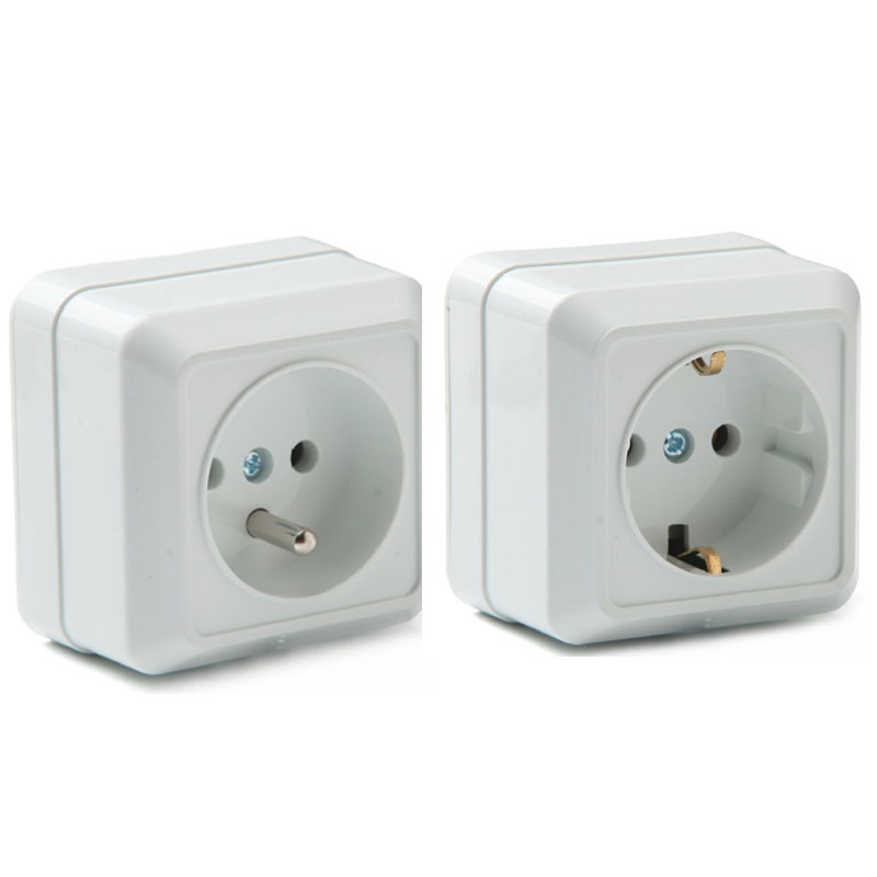 Outdoor Kitchen Power Outlet - 1PCS เยอรมันฝรั่งเศสกันน้ำป้องกันรังสียูวีติดผนังปลั๊กไฟรัสเซียเกาหลีห้องครัวกลางแจ้ง 2P + E EU