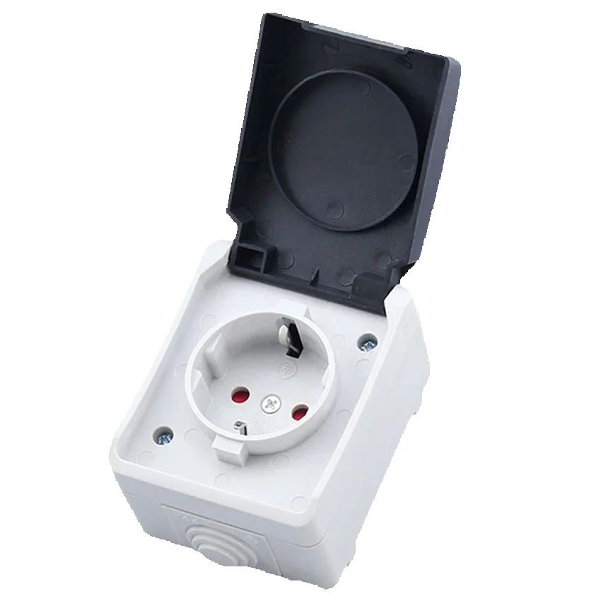 Outdoor Kitchen Power Outlet - ยุโรปฝรั่งเศสเยอรมัน 16A พื้นผิวกลางแจ้งกันน้ํา Power Wall SOCKET