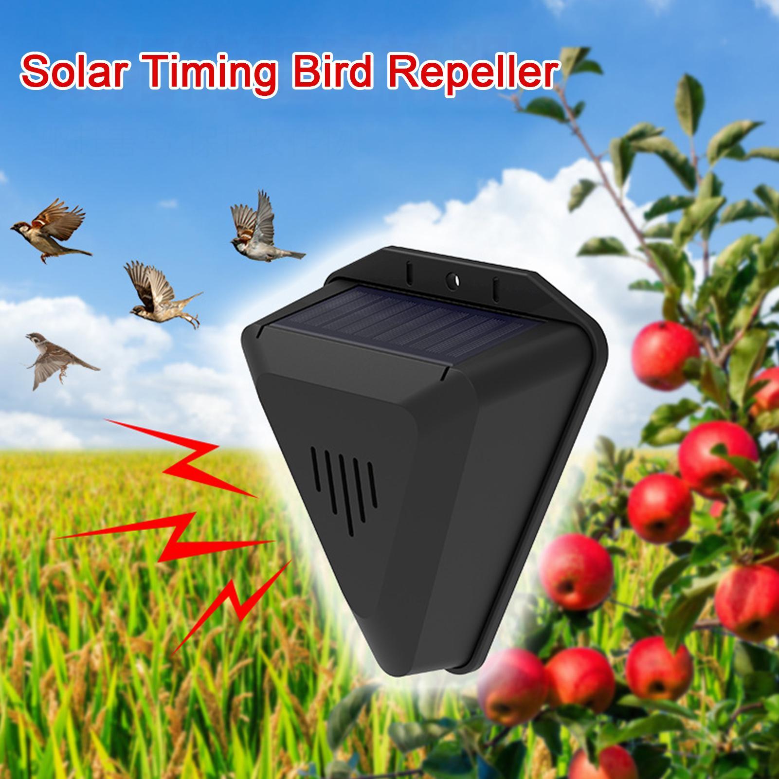 Outdoor Power With Timer - เครื่องไล่นกพลังงานแสงอาทิตย์ พร้อมเสียง 13 แบบ กันน้ำ ป้องกันพืชผลในสวนผลไม้
