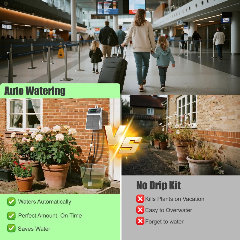ชุดระบบน้ำหยดอัตโนมัติพลังงานแ - Outdoor Power With Timer บทวิจารณ์และราคา