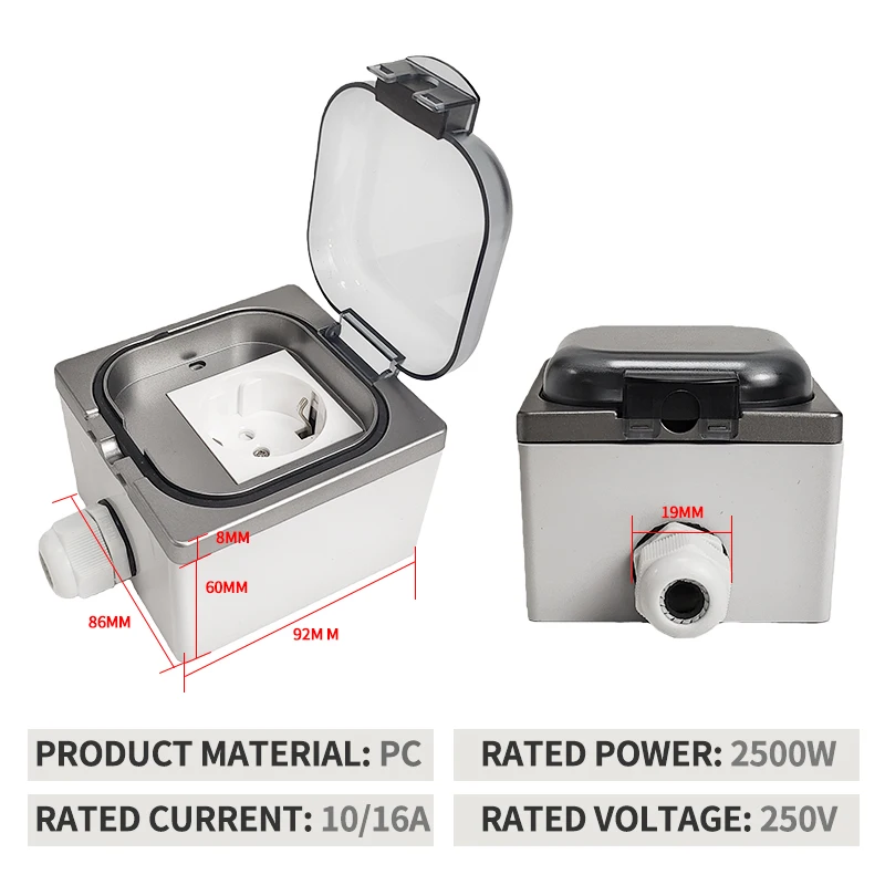 IP65 กล่องซ็อกเก็ตกันน้ำกลางแจ - Outdoor Kitchen Power Outlet บทวิจารณ์และราคา