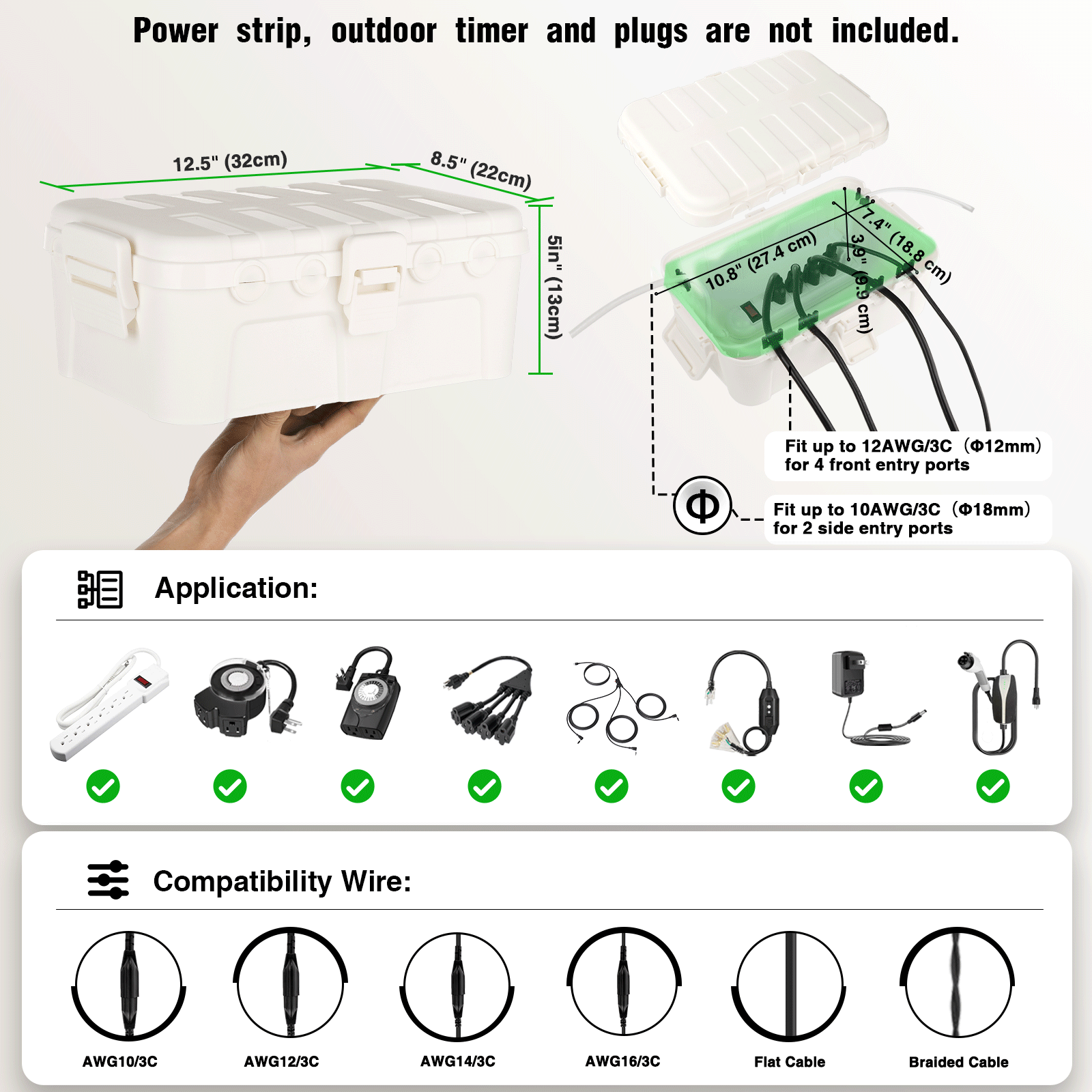 กล่องไฟฟ้ากันน้ำขนาดใหญ่สำหรับ - Outdoor Power With Timer บทวิจารณ์และราคา