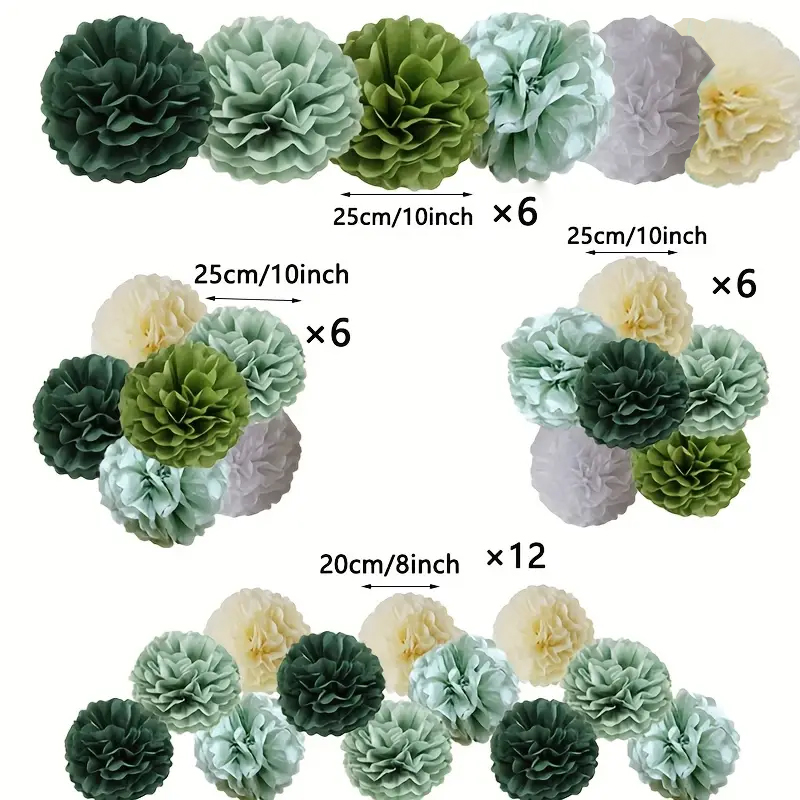 ลูกบอลดอกไม้กระดาษสีเขียวสไตล์ - Outdoor Power For Wedding บทวิจารณ์และราคา