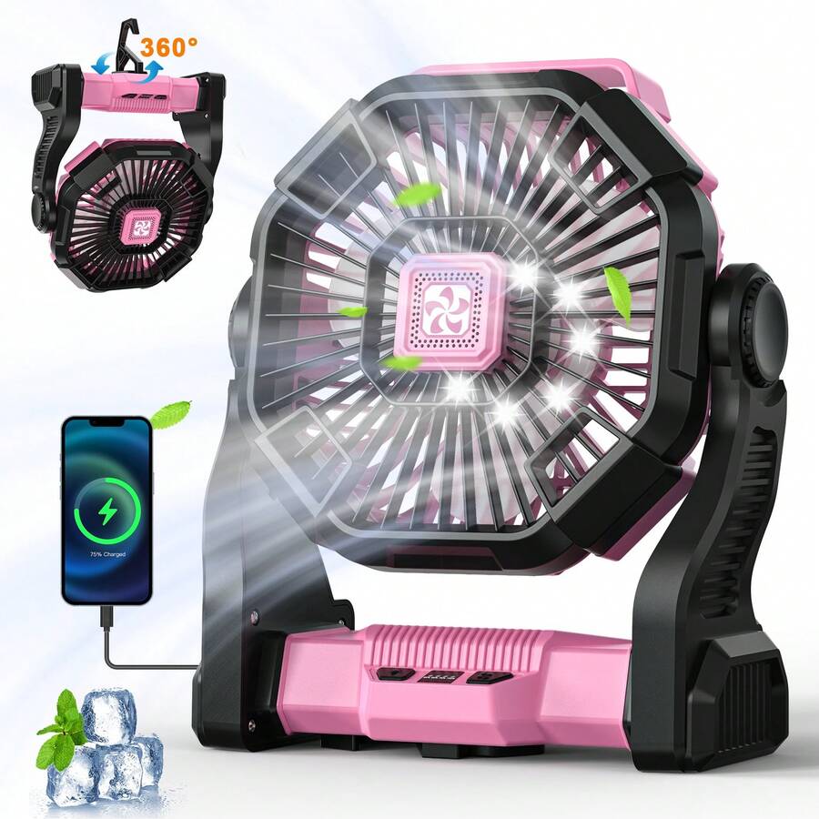 พัดลมพกพาแบตเตอรี่ขนาด 20000mA - Outdoor Power With Timer บทวิจารณ์และราคา