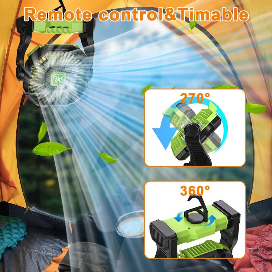พัดลมพกพาแบตเตอรี่ขนาด 20000mA - Outdoor Power With Timer บทวิจารณ์และราคา